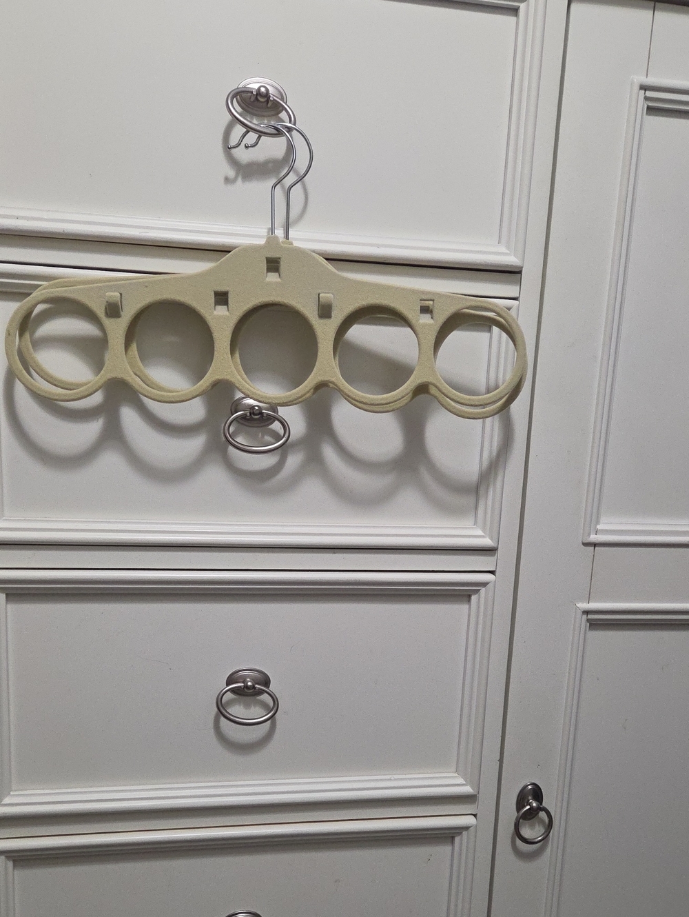 Multi-Ring Closet Scarf and Tie Organizer - Cream